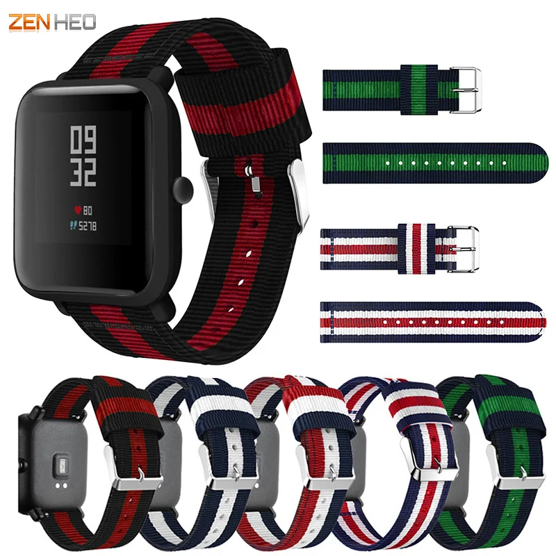 Ремешок нейлоновый для Xiaomi Huami Amazfit Bip BIT Lite Youth браслет смарт часов GTS/GTS 2/GTS 2e 20
