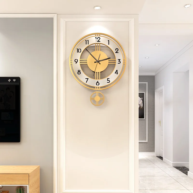 Европейский большой настенные часы 3d гостиная маятниковые Настенный декор