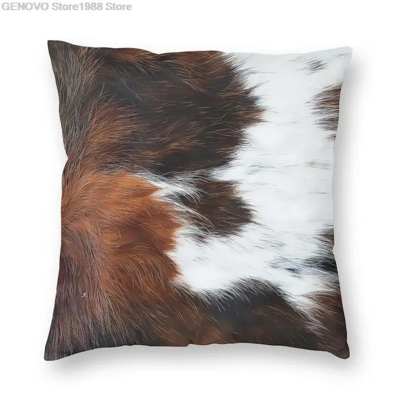 

Schottischen Highland Kuh Rindsleder Textur Kissen Abdeckung Wohnkultur Tier Leder Kissen Werfen Kissen für Sofa doppelseitige