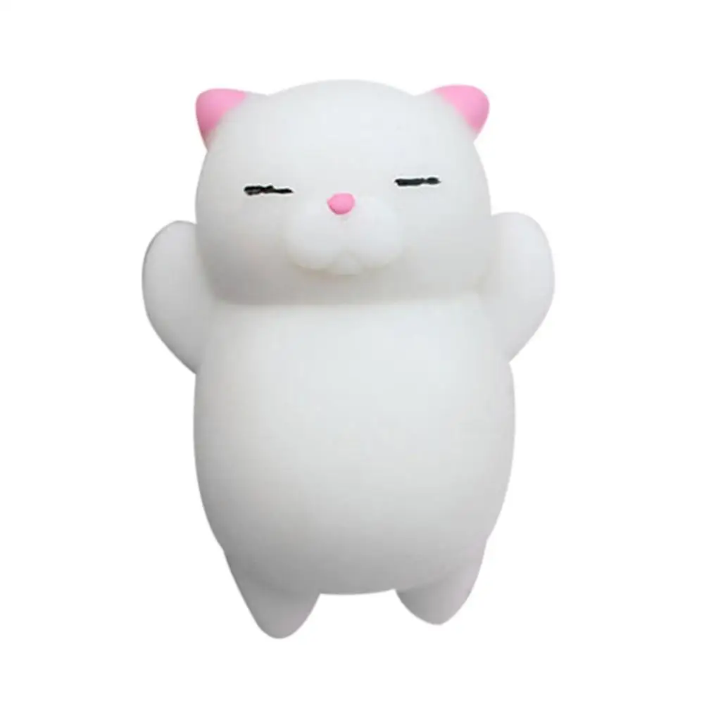 pink ear Squishy Toy 1 шт., 5 см, милая мультяшная кошка, мягкая игрушка для снятия стресса, подарок - Цвет: pink ear Squishy Toy