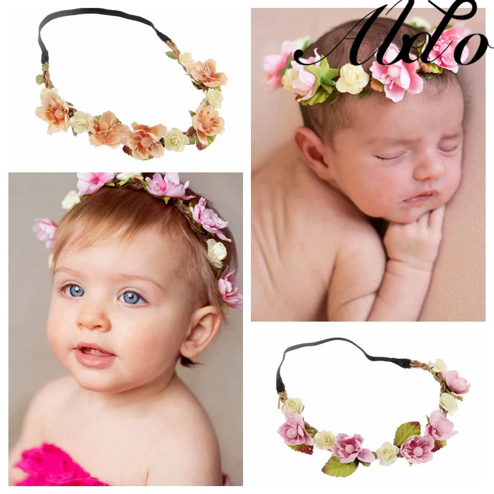 ABDO Baby Girl Headband Beautiful Infant Flowers Crown Wreath Headwear Hairbands Girls Hair Accessories | Детская одежда и обувь