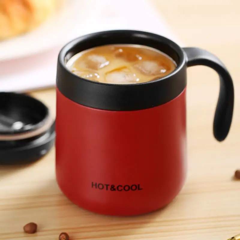 

Stainless Steel Coffee Cup 400ml 500ml Coffee Mug with Lid Insulation Tea Cup with Handle Anti-scalding Gift Cup for Coffee