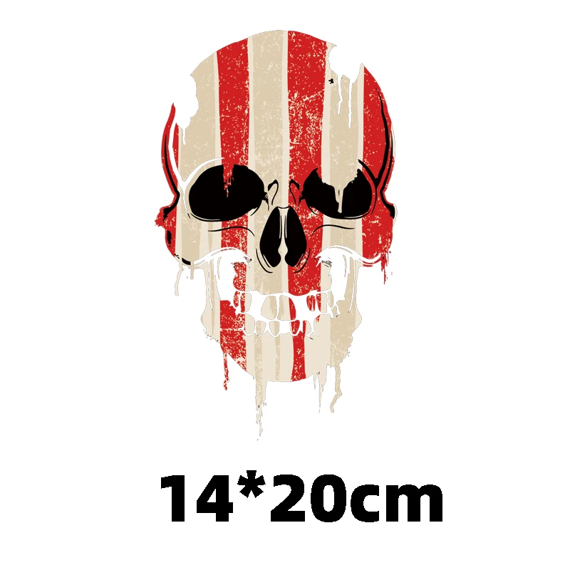 Красный череп патчи Термальность наклейки на одежде термонаклейки для одежды