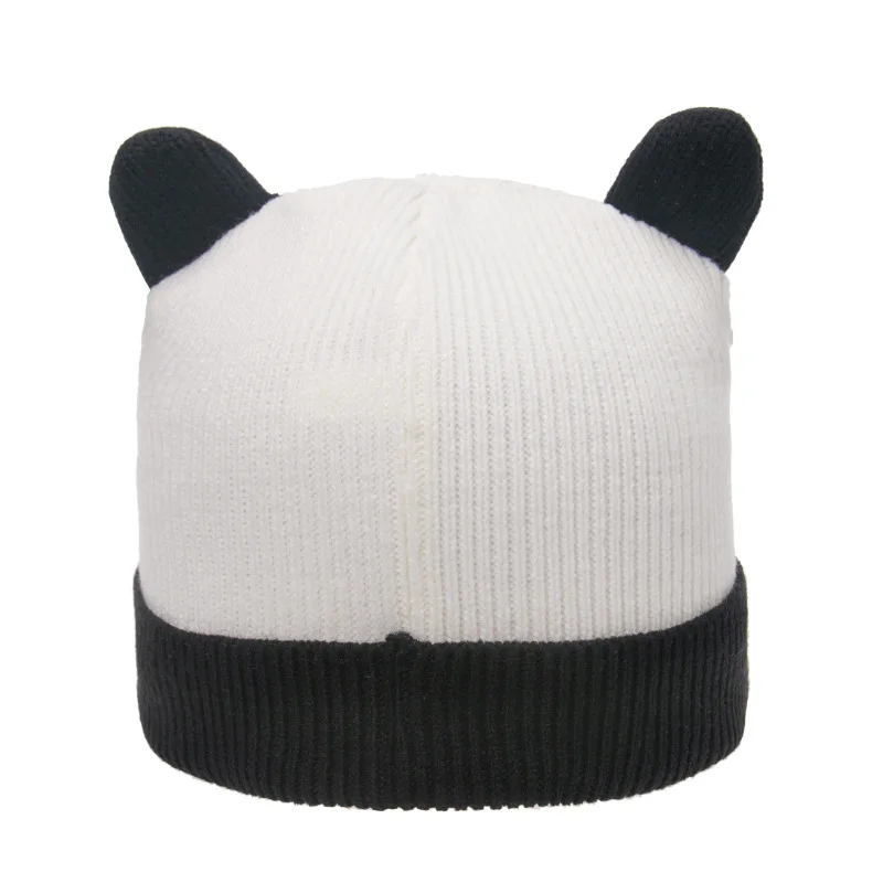 

Autumn winter cute panda Beanies woolen hat trend versatile travel warm cold proof hat cartoon knitted hat