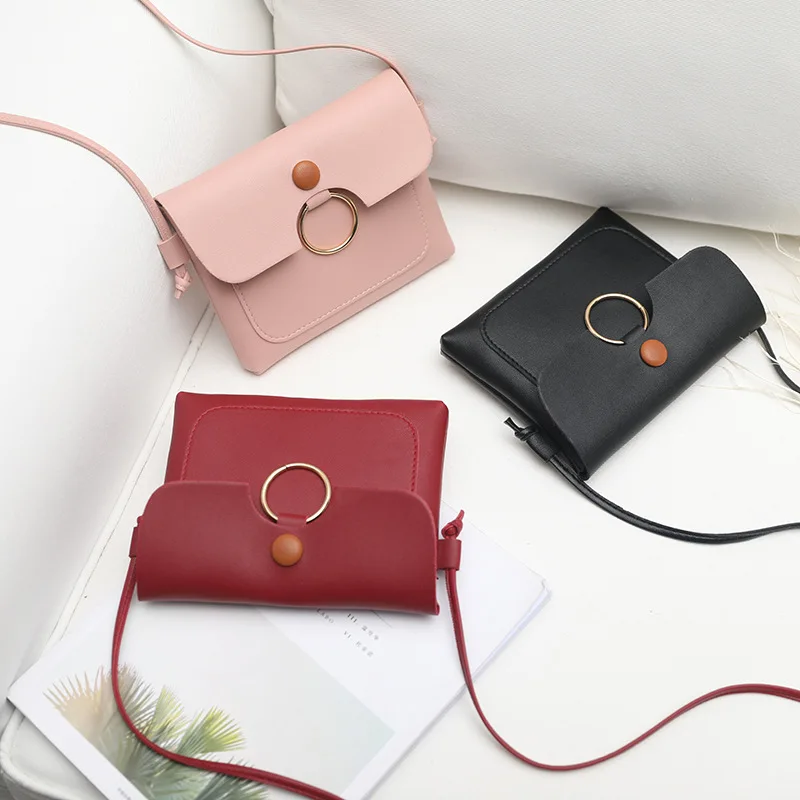 

Pure Color Small Fresh Women's Handbag Multicolor Korean Mobile Phone Bag Shoulder Bag Fashionable and Simple Messenger Bag