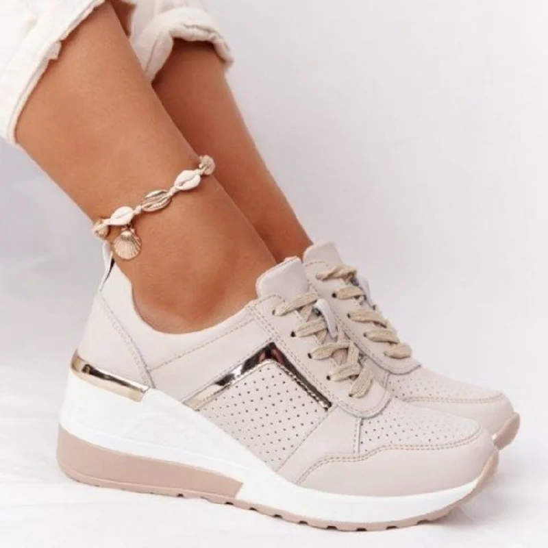 

2021 New Fashion Women's Casual Sport Shoes Women Comfortable Wedge Sneakers Ladies Round Toe Platform Shoes Femmes Chaussures