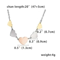 fashion and creative three color circular hollow love clavicle chain stainless steel short versatile womens necklace