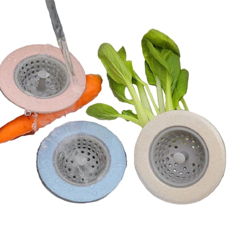 

1PCS Portable Silicone Sink Strainer Waste Plug Sink Filter Waste Collector Kitchen Bathroom Accessories Colanders & Strainers