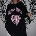 Женские футболки goth y2k, топы в стиле Харадзюку, с принтом на Хэллоуин, Диабло, свободные, с коротким рукавом, с рисунком аниме, Топ