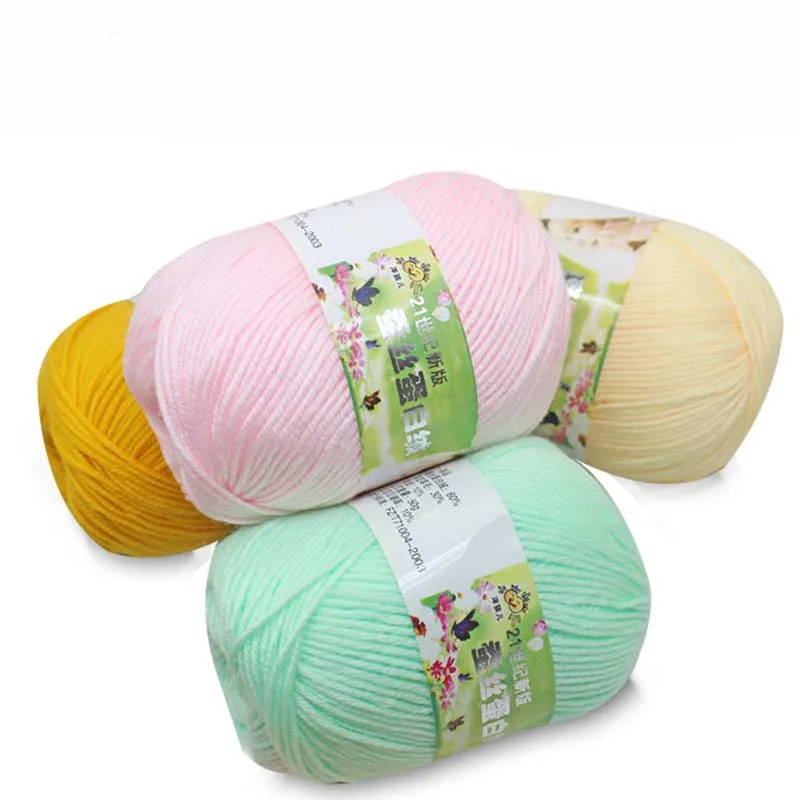 Вязание шерстяной шарф ручной работы разноцветный 50 г 6-слойный кашемировый