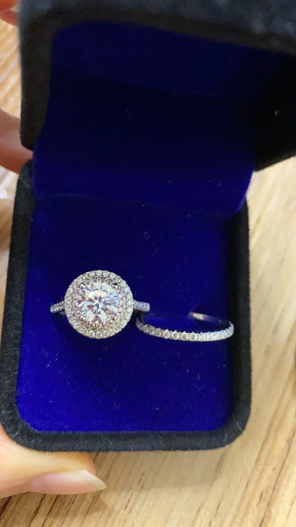 

TRS760 2 carat ring sets for women,925 silver ring color sets, promise ring set