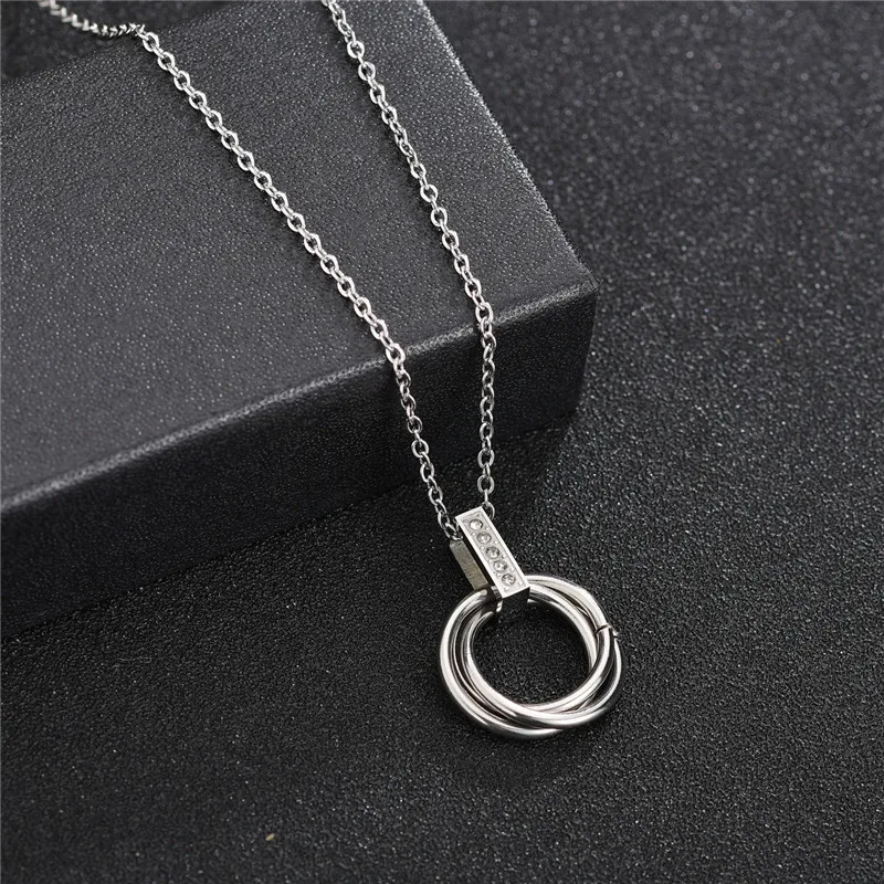 ELSEMODE романтическое розовое золото CZ кубический цирконий камень кулон ожерелье