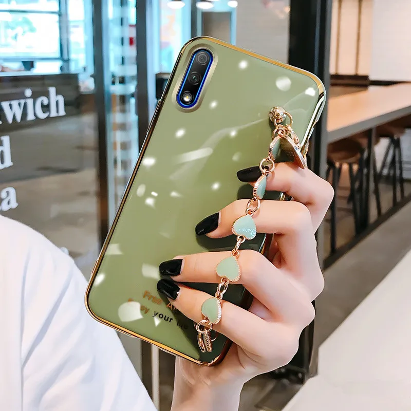 wristband bag plating soft phone cases for huawei p10 lite p20 p30 p40 p smart 2019 y9 y7 y9s mate 20 lite 20x 10 tpu cover free global shipping
