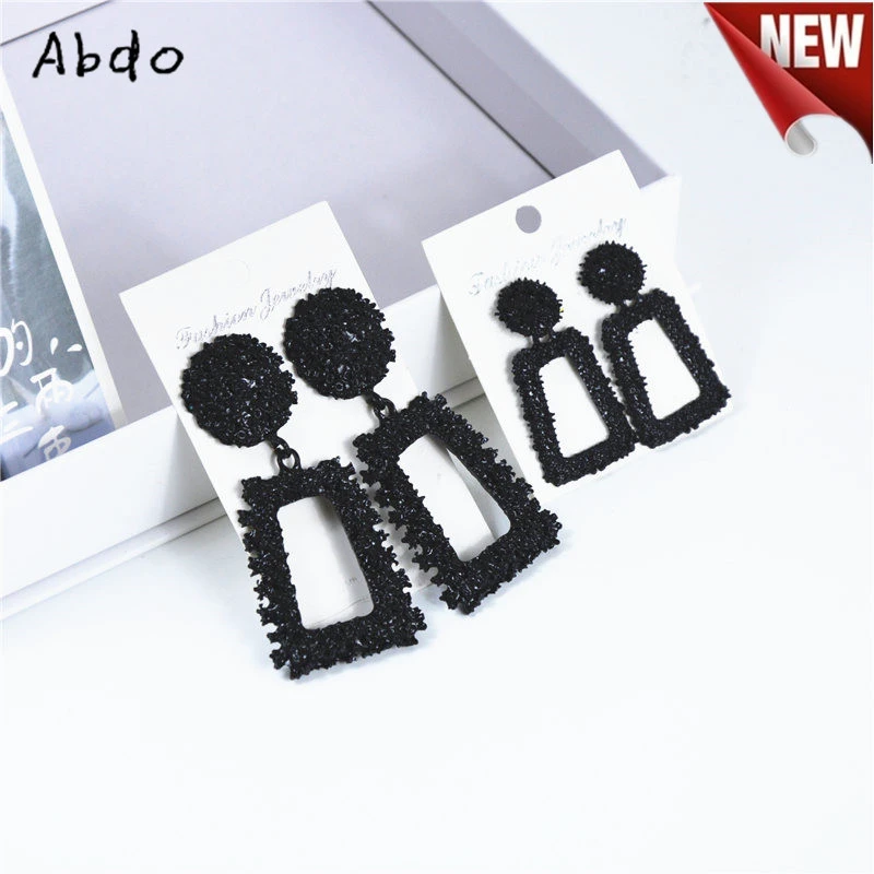 Модные Подвесные серьги 2019 большие геометрические для женщин висячие в форме