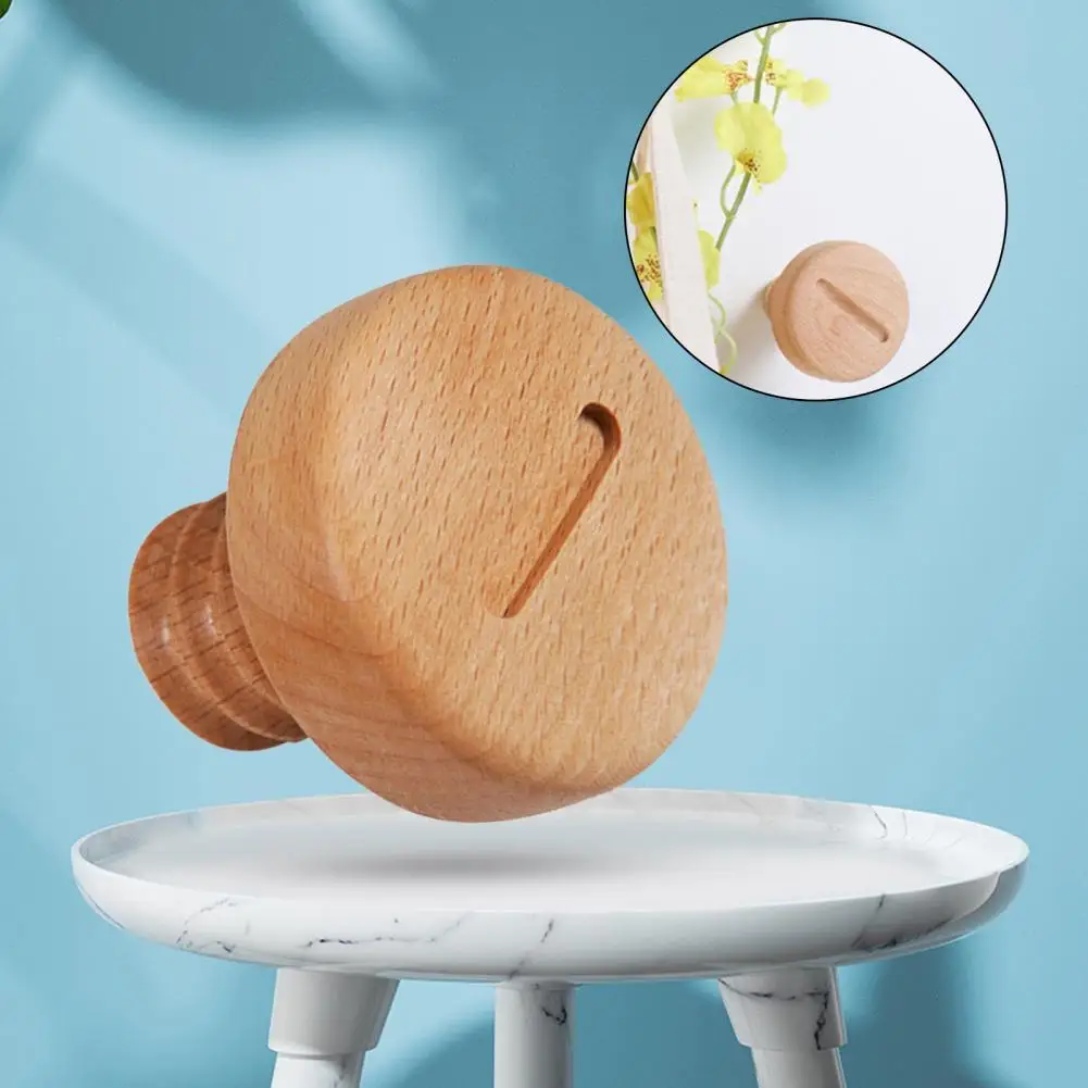 

Wall Hook Practical Excellent Sturdy Wooden Door Back Mounted Coat Hanger