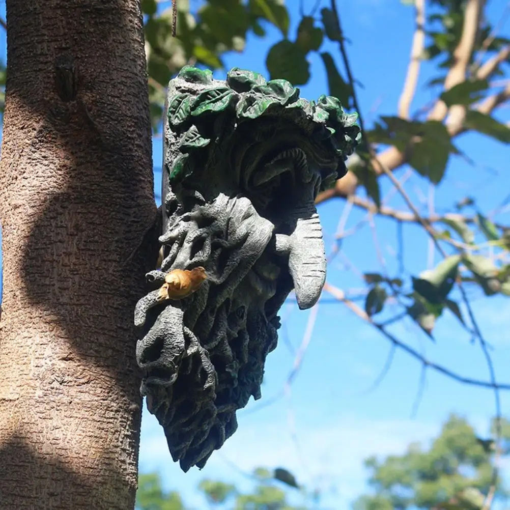 

Outdoor Wild Bird Feeder Old Man Tree Bird Feeder Durable Simulation Wood Bird Feeder Crafts very durable to use.