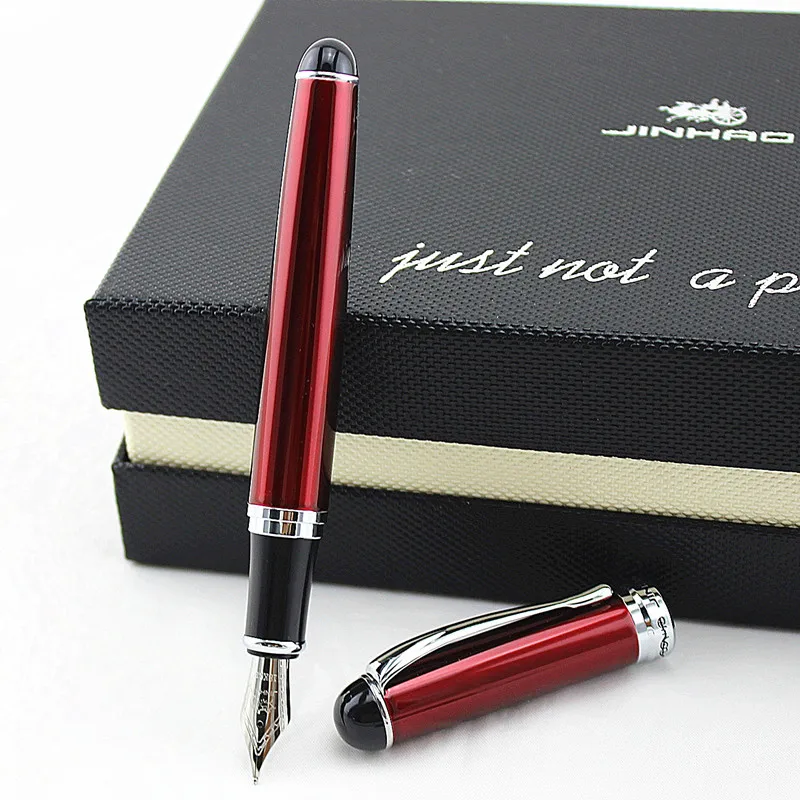 Jinhao X750 Красный Серебряный зажим металлическая авторучка 0 5 мм перо стальные