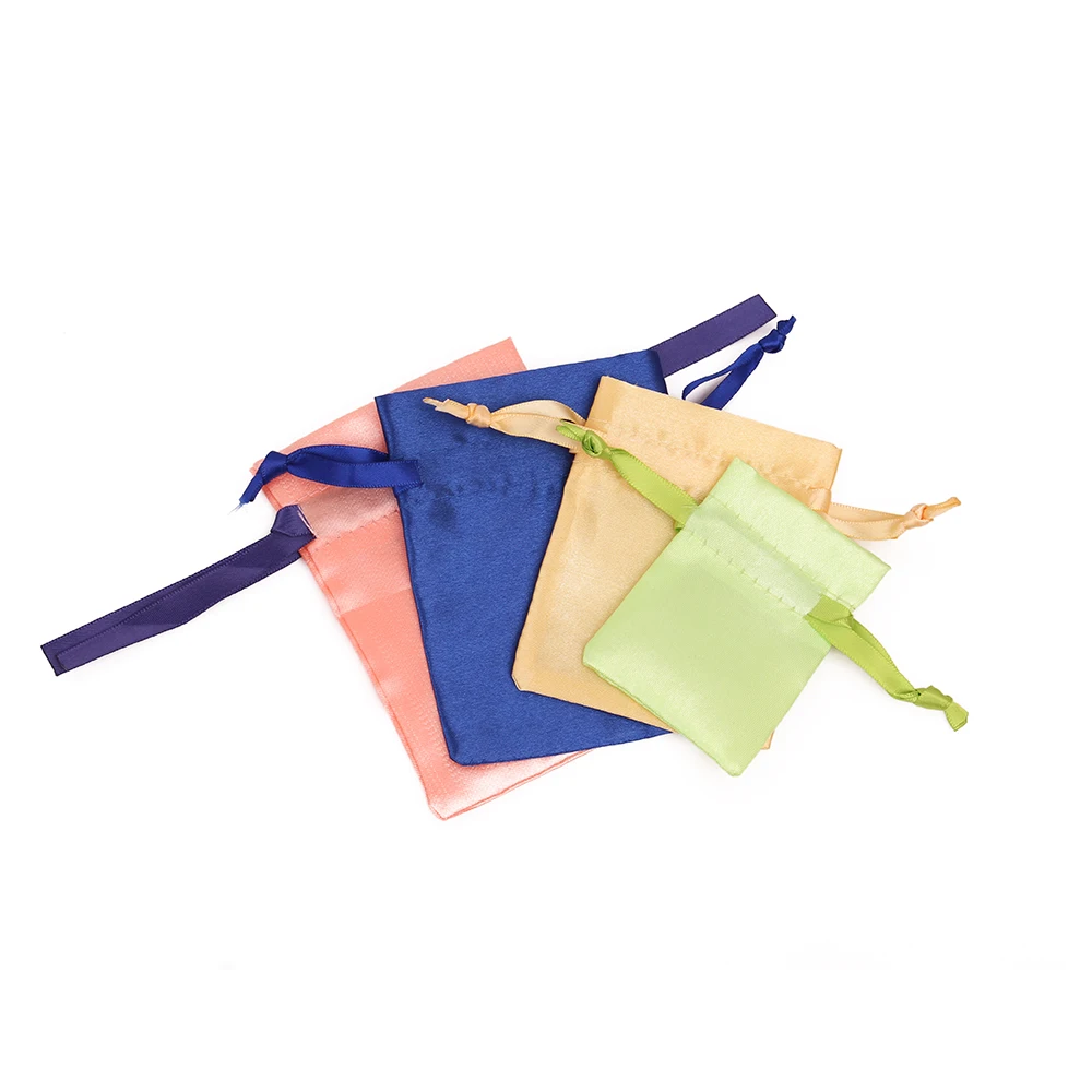 Высококачественный Шелковый дешевый тканевый мешок на шнурке для ювелирных