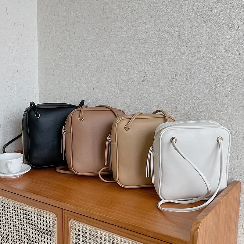 

Korean Style Bag Flap Crossbody Bags For Women PU Leather Small Square Bag Clutches Casual Shoulder Messenger Bag Small Handbags