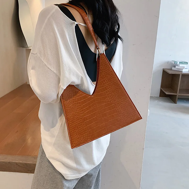 Сумка на плечо из искусственной кожи с крокодиловым узором для женщин новинка 2020