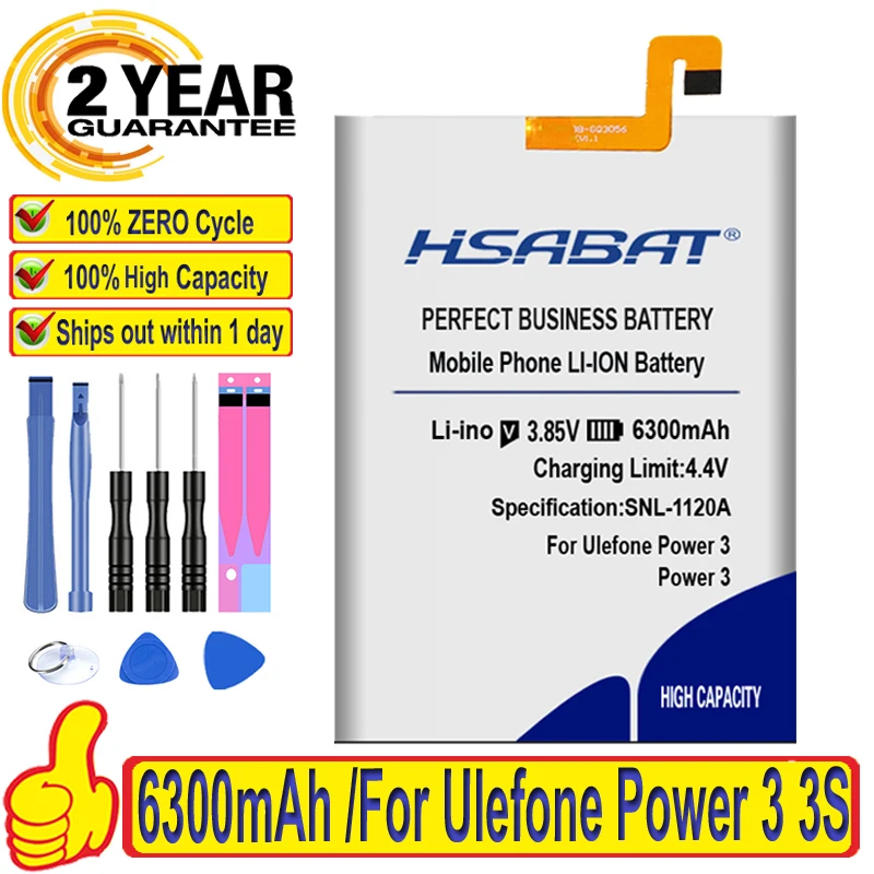 100% Оригинальный HSABAT 6300 мАч аккумулятор для Ulefone Power 3 3S|Аккумуляторы мобильных