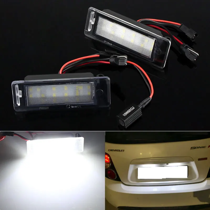 2 шт. автомобильные фонари регистрационного номера без ошибок 6000K для Chevrolet Cruze Corvette Camaro Traverse Bolt EV Equinox Impala Sonic Trax SS on.