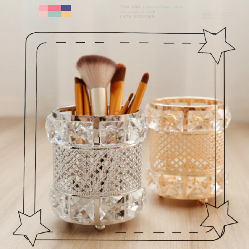 

Crystal Makeup Brush Holder Storage Organizer,Handmade Candle Holder
