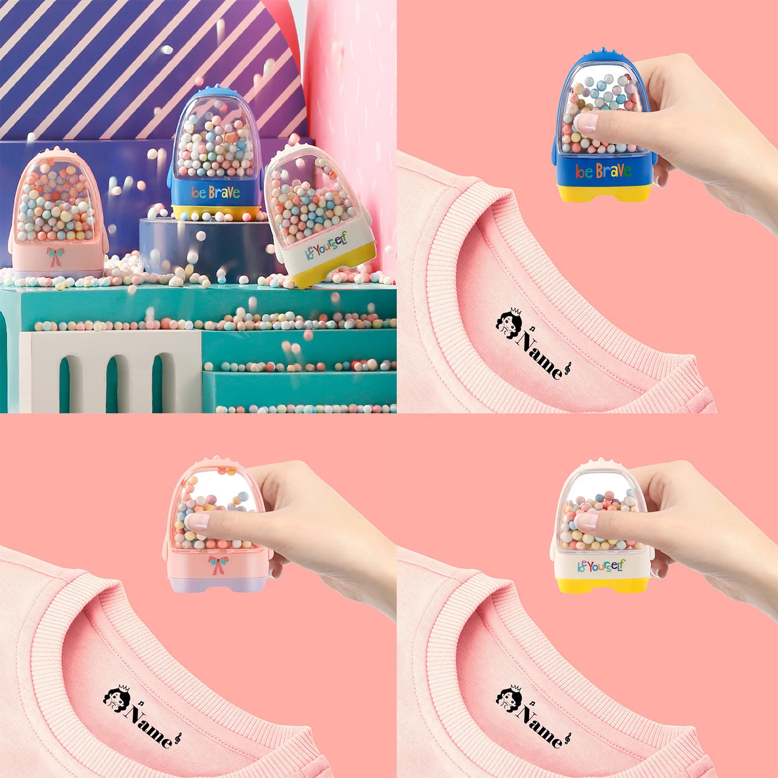 

Children's Clothing Cartoon Seal Kindergarten Name And Name Engraved Seal Photosensitive Seal Waterproof Non-fading Ink Seal #50
