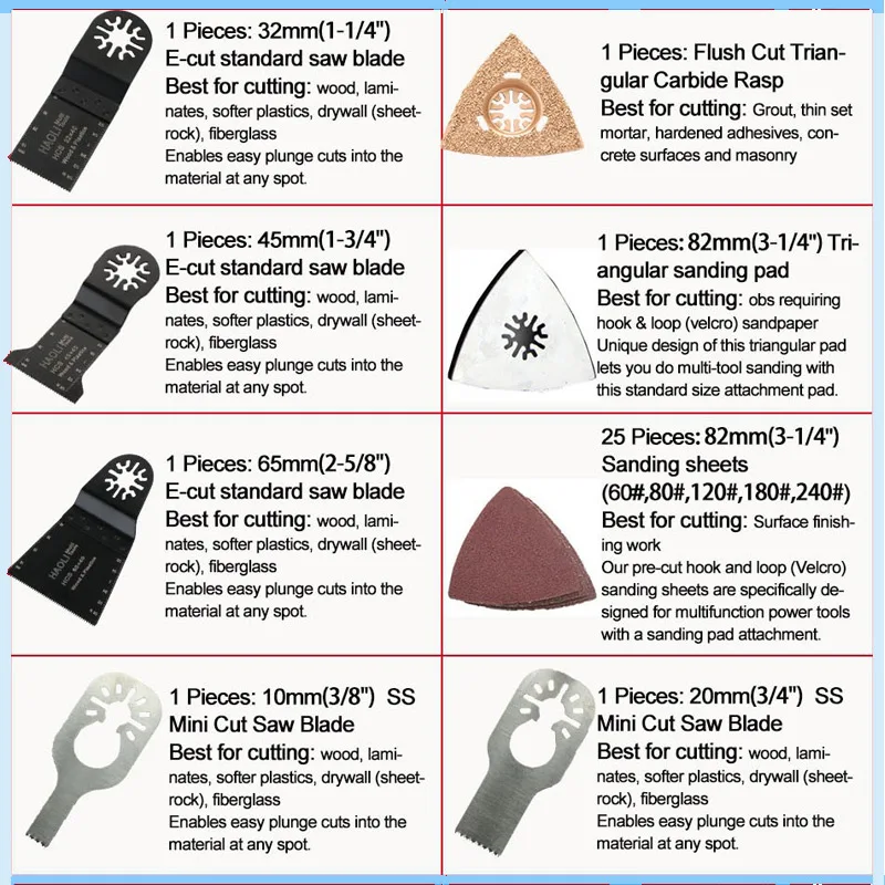 NEWONE 41 шт. Осциллирующий пильный диск набор мульти-инструментов треугольное