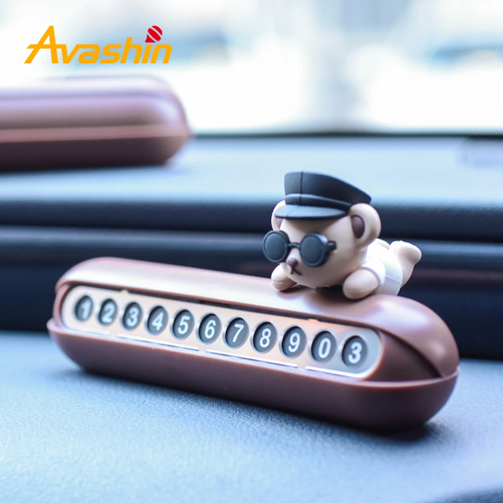 Автомобильный временный телефон номерная табличка для парковки Teddy Bear