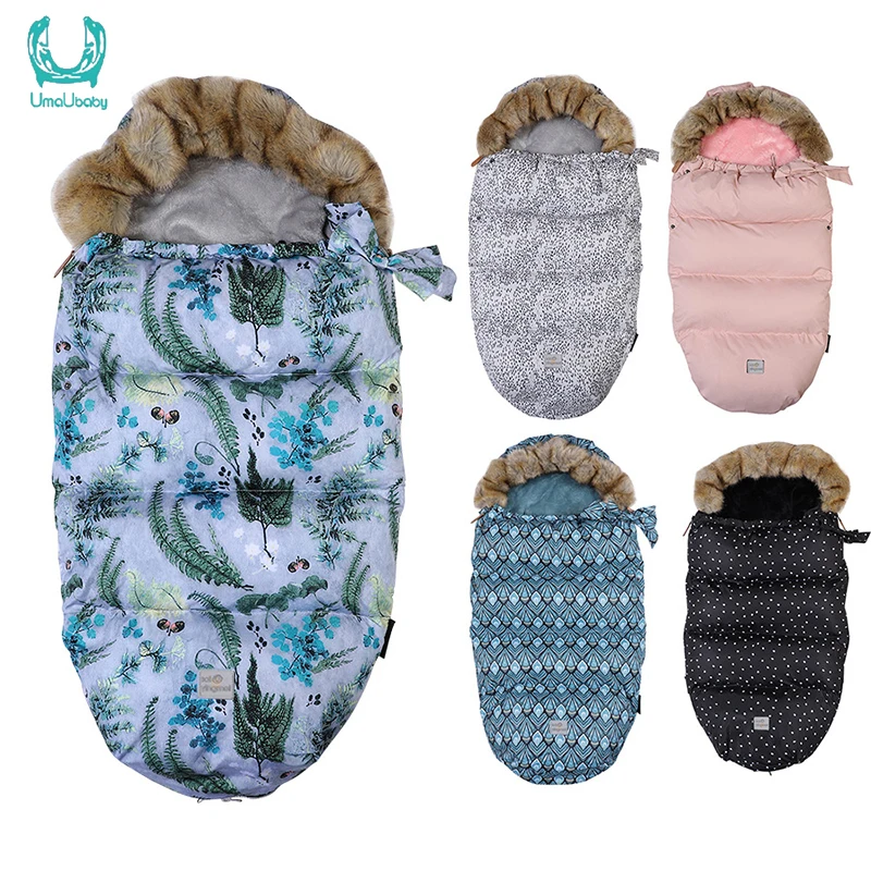 UmaUbaby Envelope In A Stroller Baby Sleeping Bag Winter Socks Sleep Bag Windproof Warm Sleepsack Baby Footmuff For Stroller