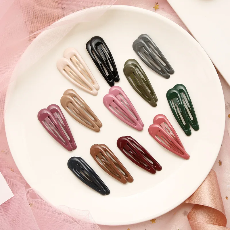 

30PCS Lovely Children Hairpin 5 Cm Color Painting Glue Bb Candy CColor Edge Clip Hairpin Not Hurt The Hair