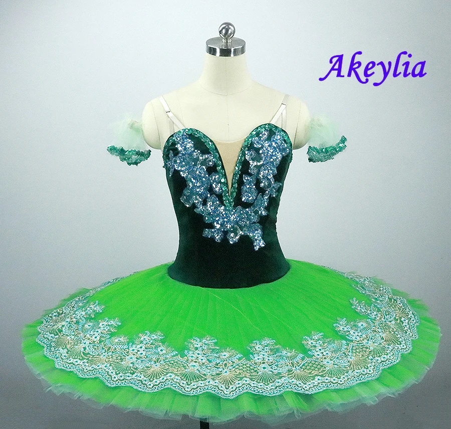 Velvet Esmeralda Professional Ballet Tutu Girls Adult Green Pancake Peformance Tutus Sugar plum fairy Dress Costumes Kid | Тематическая