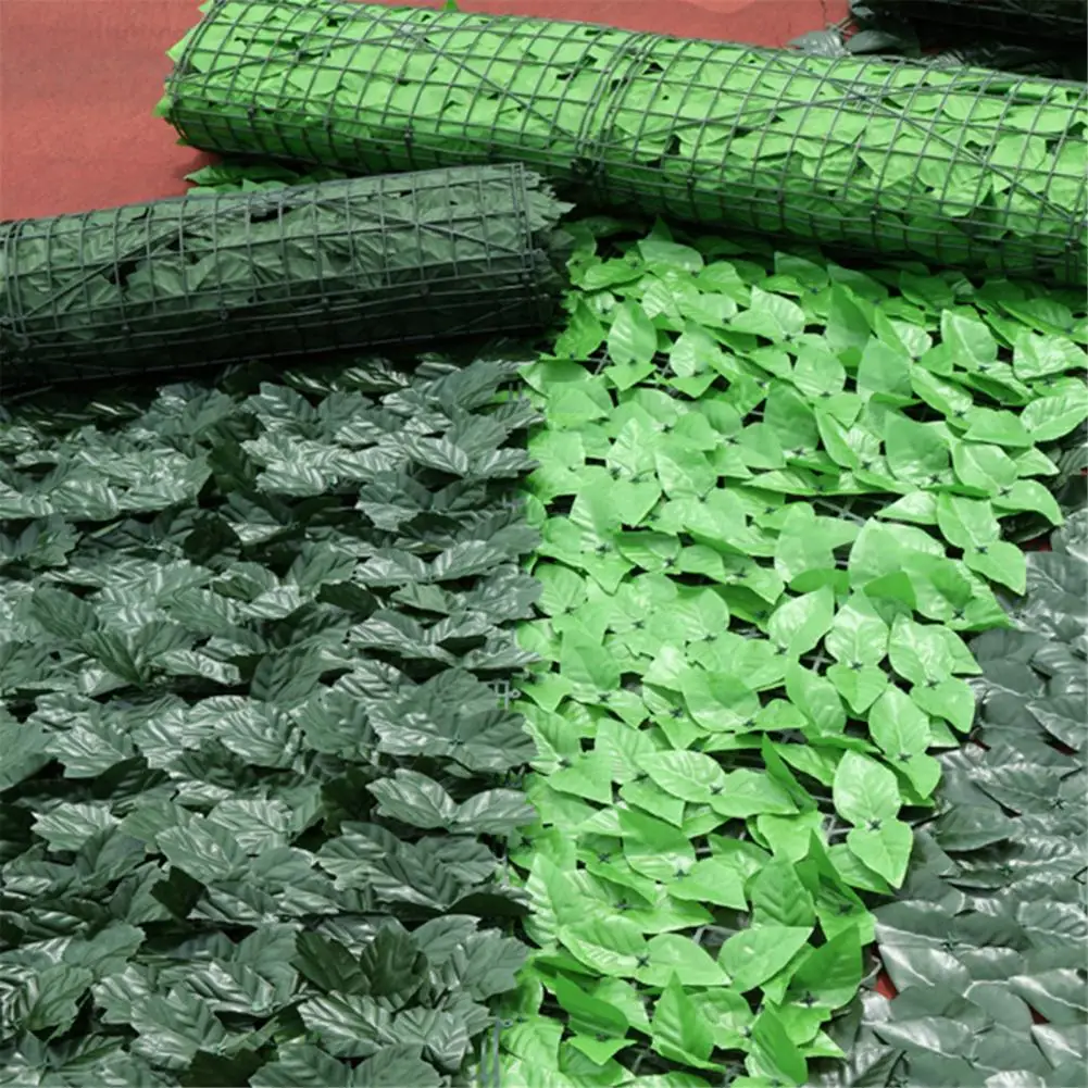 

HOT SALES !!! 50x50cm Simulated Hedge Leaf Net Artificial Plants Wall Balcony Garden Decor