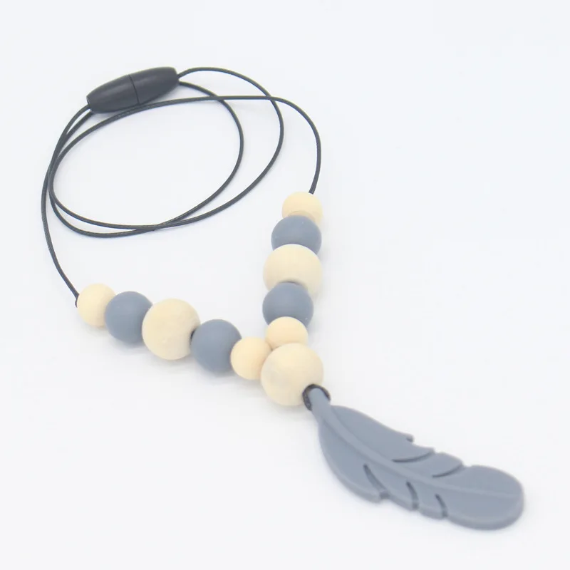 

Hand Made Children Silicone Baby Necklace Pacifier Leashes Chain Bead Bracelet Pendants for Infant Rope Chew Leash Bite Teether