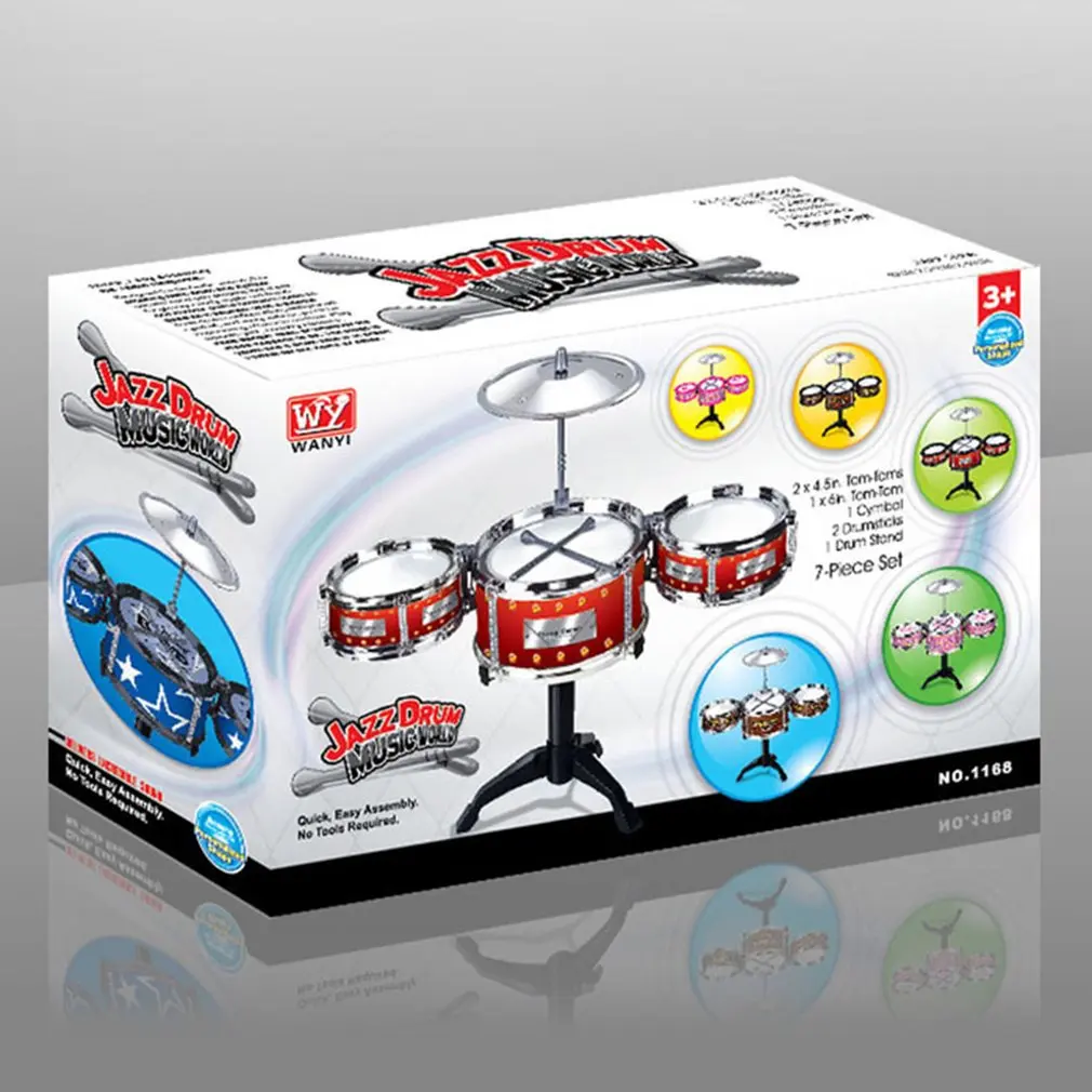 Детский имитационный музыкальный инструмент игрушка 3 барабана Джазовый