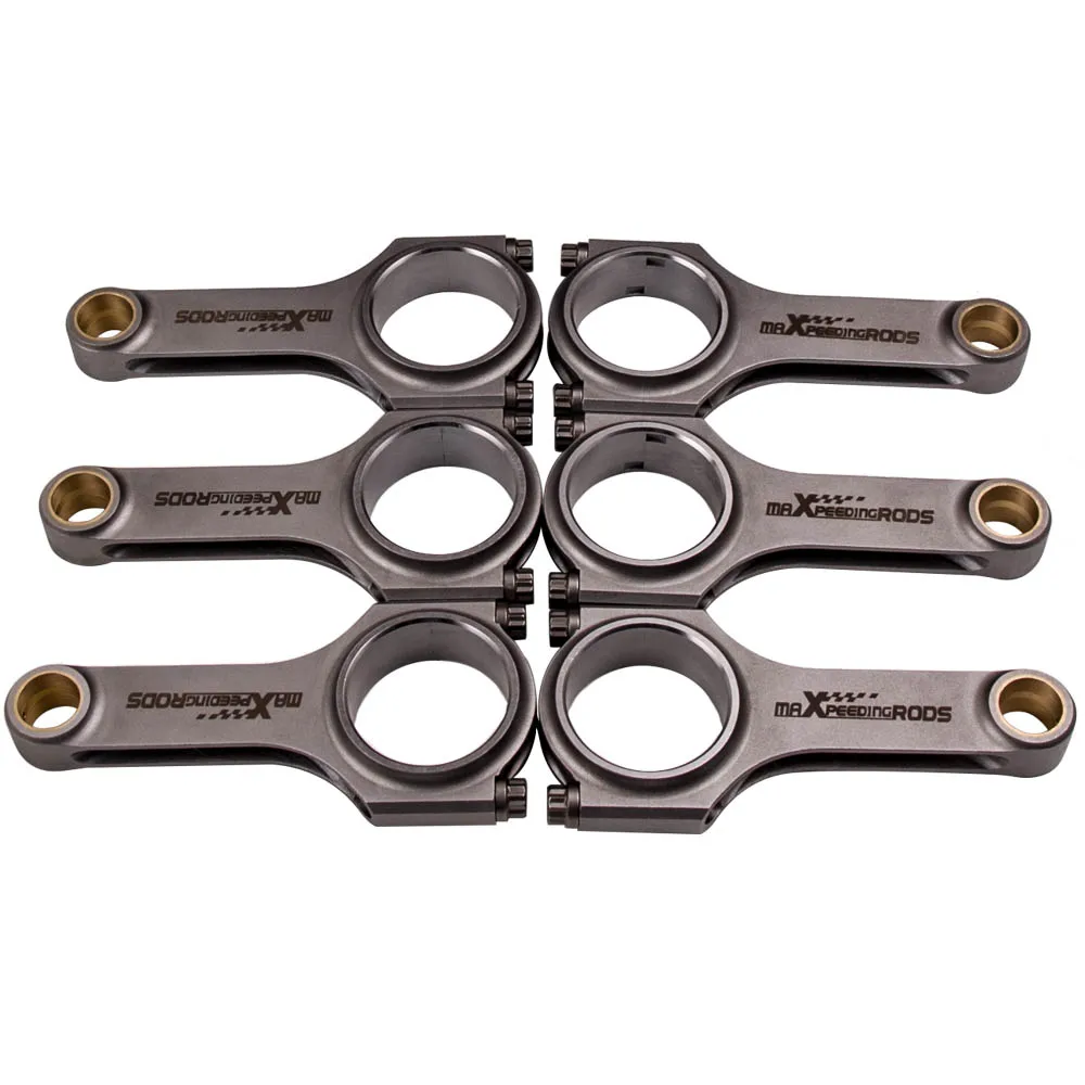 

130mm Connecting Rod Rods Set for BMW M20 M20B27 325e 2.7L 6cyl Bielle Pleuel Floating Piston Floating Pin 600-800HP ARP Bolts