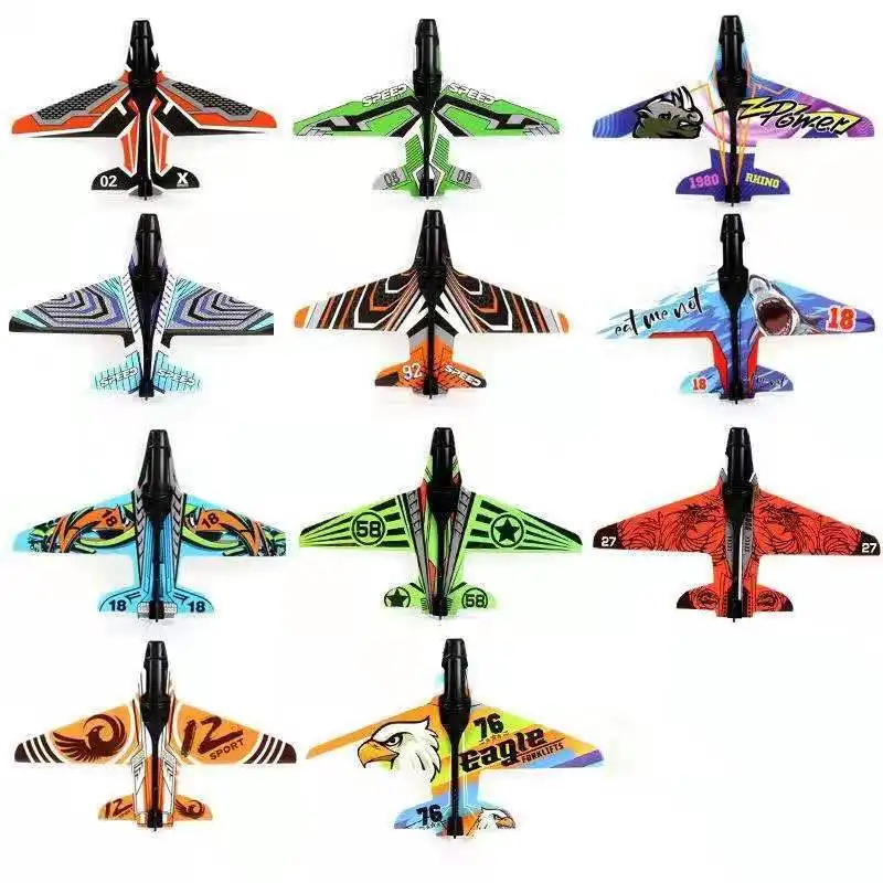 

1Set Boy Foam Catapult Airplane Children Outdoor Toy Hand Throwing Launcher Glider Model Bubble Catapult Plane Aircraft Game Toy