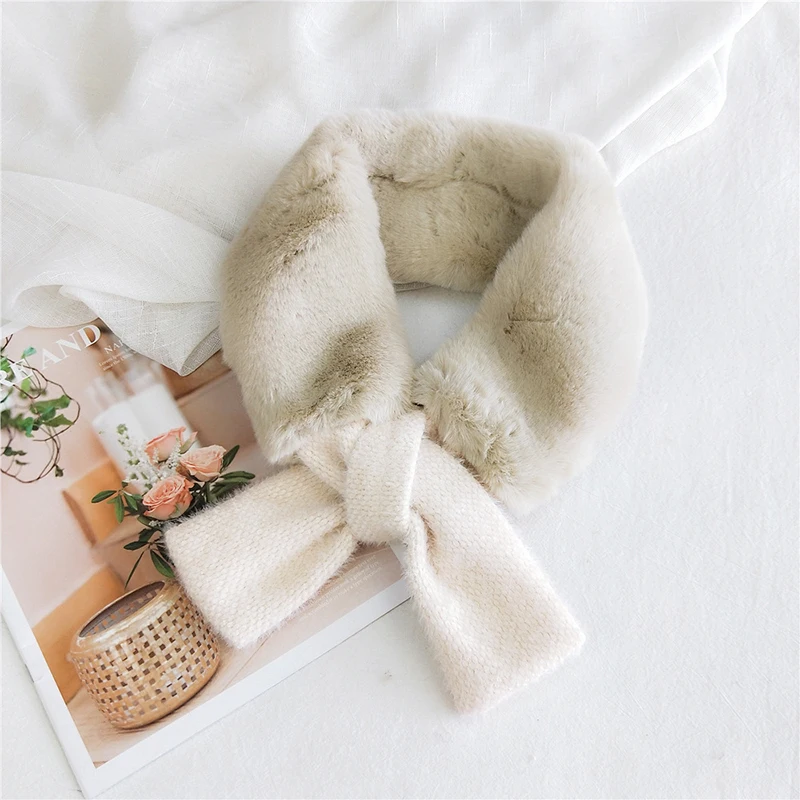 Новинка зимние теплые удобные шарфы из искусственного меха женские толстые на