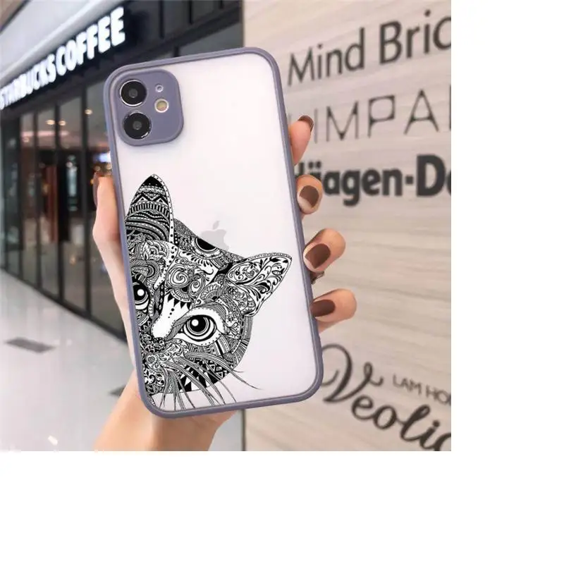 

ttem de Animal Elephant cat tiger Phone Cases Matte Transparent for iPhone 7 8 11 12 s mini pro X XS XR MAX Plus cover funda