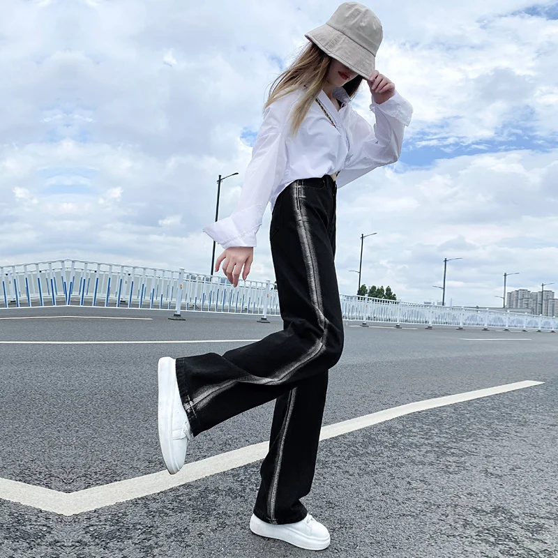 2021 Style High Waist Straight Wide Leg StripedNuyoah | Женская одежда