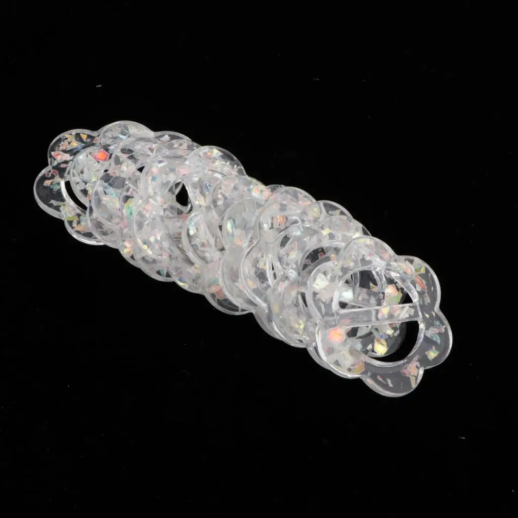 

10pcs Clear Flower Belt Strap Buckles Tri-Glide Slider Resin Sash Buckles
