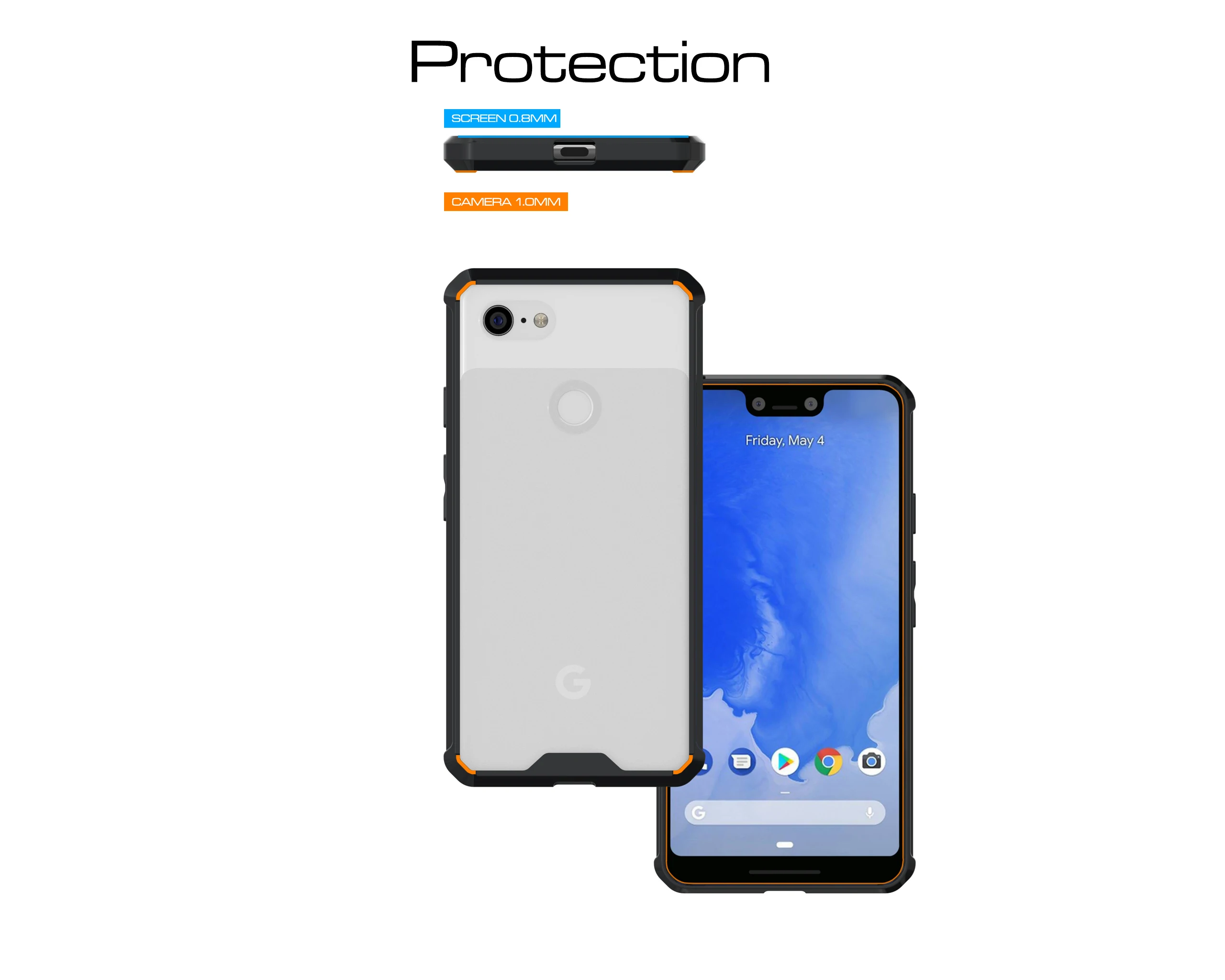 Ударопрочный прозрачный защитный чехол на заднюю панель для Google Pixel3 Pixel3XL Pixel2 Pixel