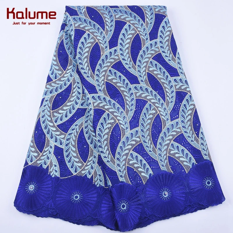 Высококачественная африканская швейцарская хлопковая кружевная ткань Kalume