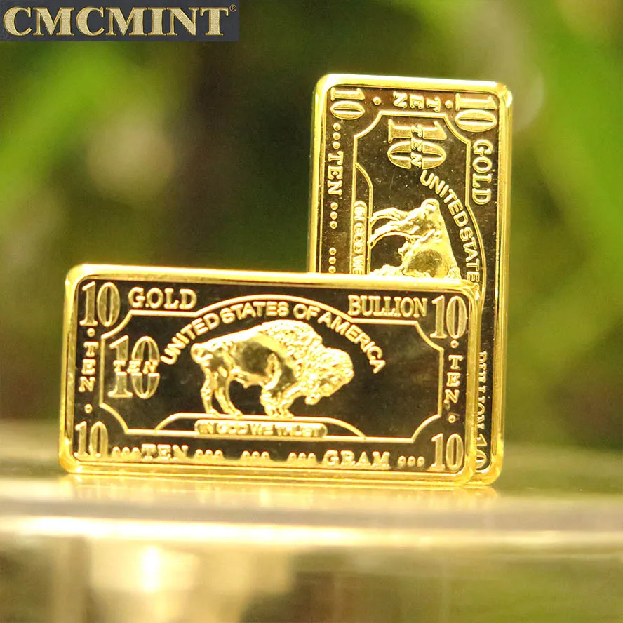 Позолоченный баллон C26 красивая балка США 10 грамм Золотая буйвола коллекция