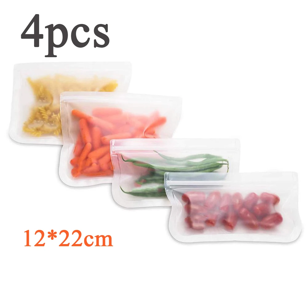 4 шт. пластиковые пакеты на молнии прозрачные самозакрывающиеся для хранения