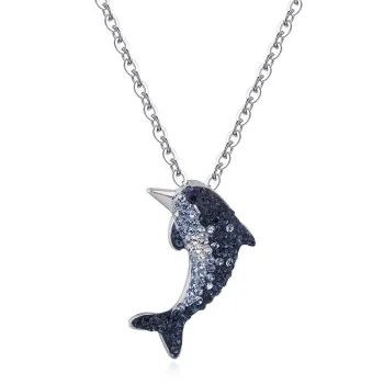 

Silver-plated Dolphin Necklace Female Zircon Diamond Dolphin Love Necklace Collar Bone Chain Simple Fashion Jewelry Necklace