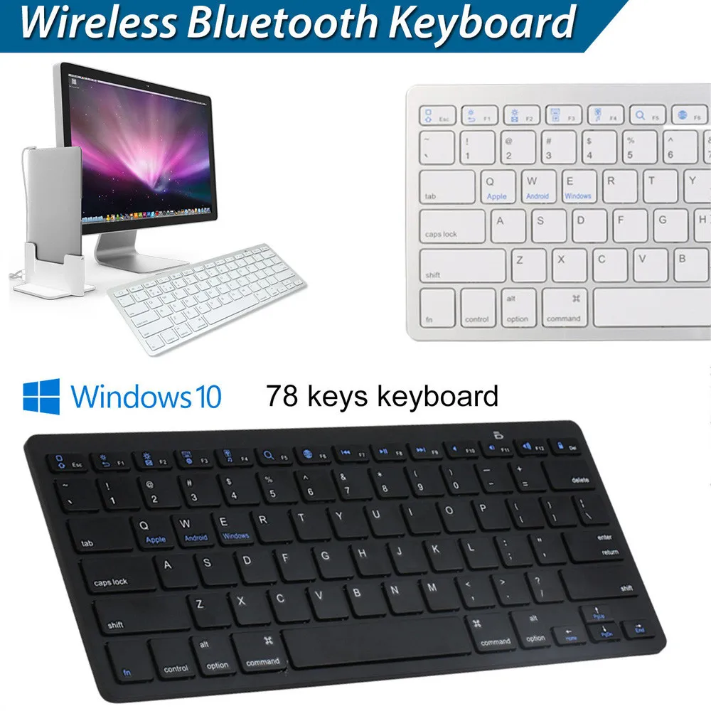НОВАЯ тонкая беспроводная клавиатура BT 3 0 Для iMac/iPad/Android/телефона/планшетного ПК
