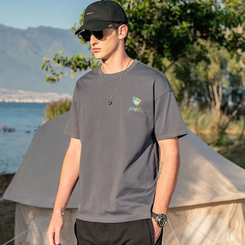 

Reflective Bear T-shirt Boys Short-sleeved Loose Cotton Printed Half-sleeved Men and Women Tide Compassionate Couple Clothes