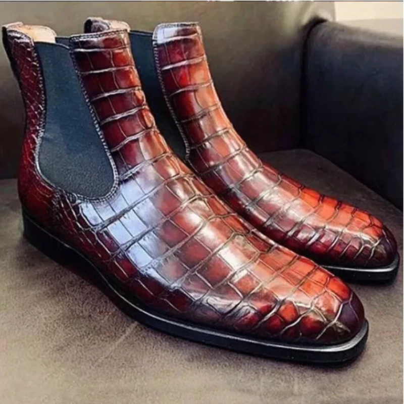 

Autumn and Winter New Men New Fashion PU Leather Chelsea Boots Business Dress Boots Hair Stylist Boots Classic Hot Sales AQ209